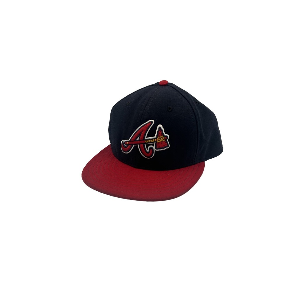 New Era Atlanta Braves 59FIFTY Baseball Cap Fitted 7 5/8 Navy Red MLB